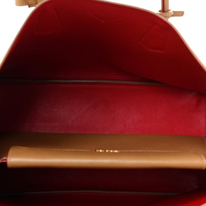 Prada Saffiano Cuir Medium Double Bag Caramel Fuoco 6 of 17