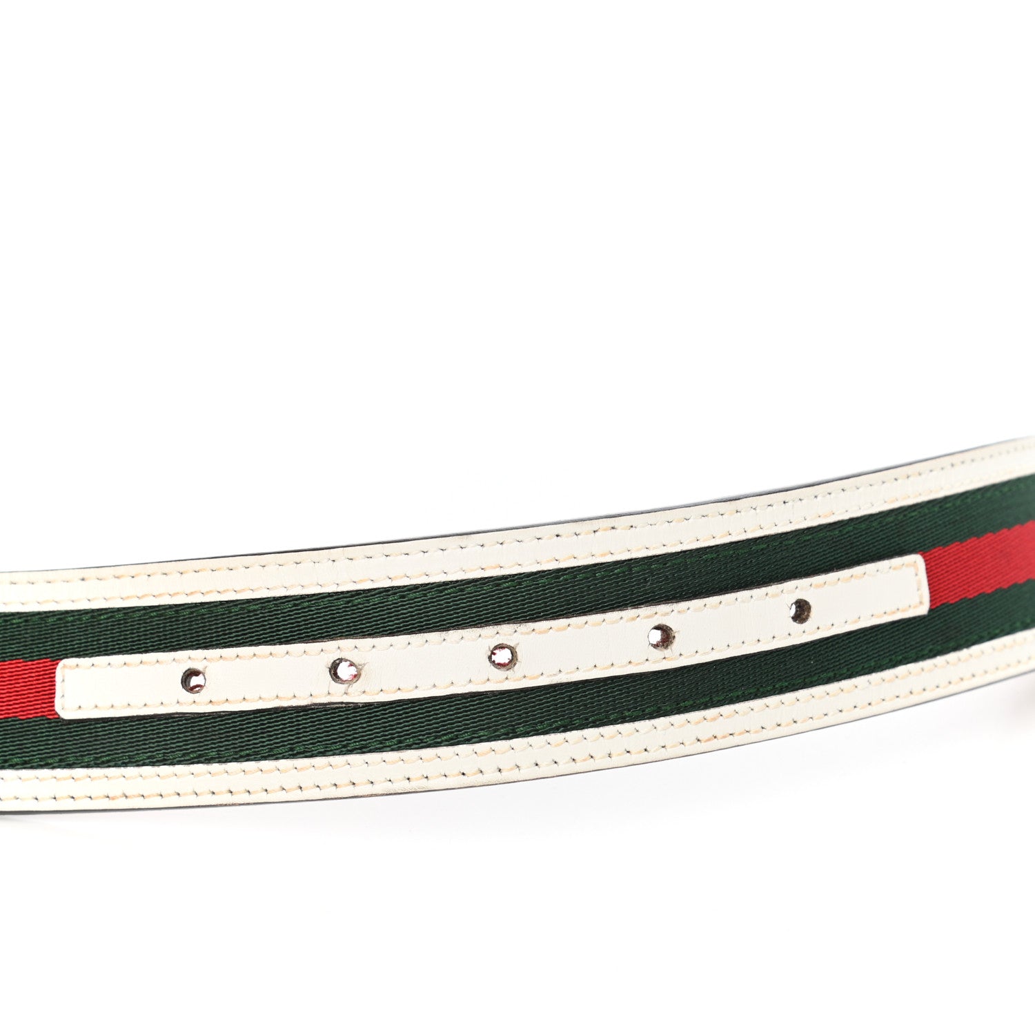Gucci Calfskin Web Interlocking G Belt 95 38 White 3 of 5