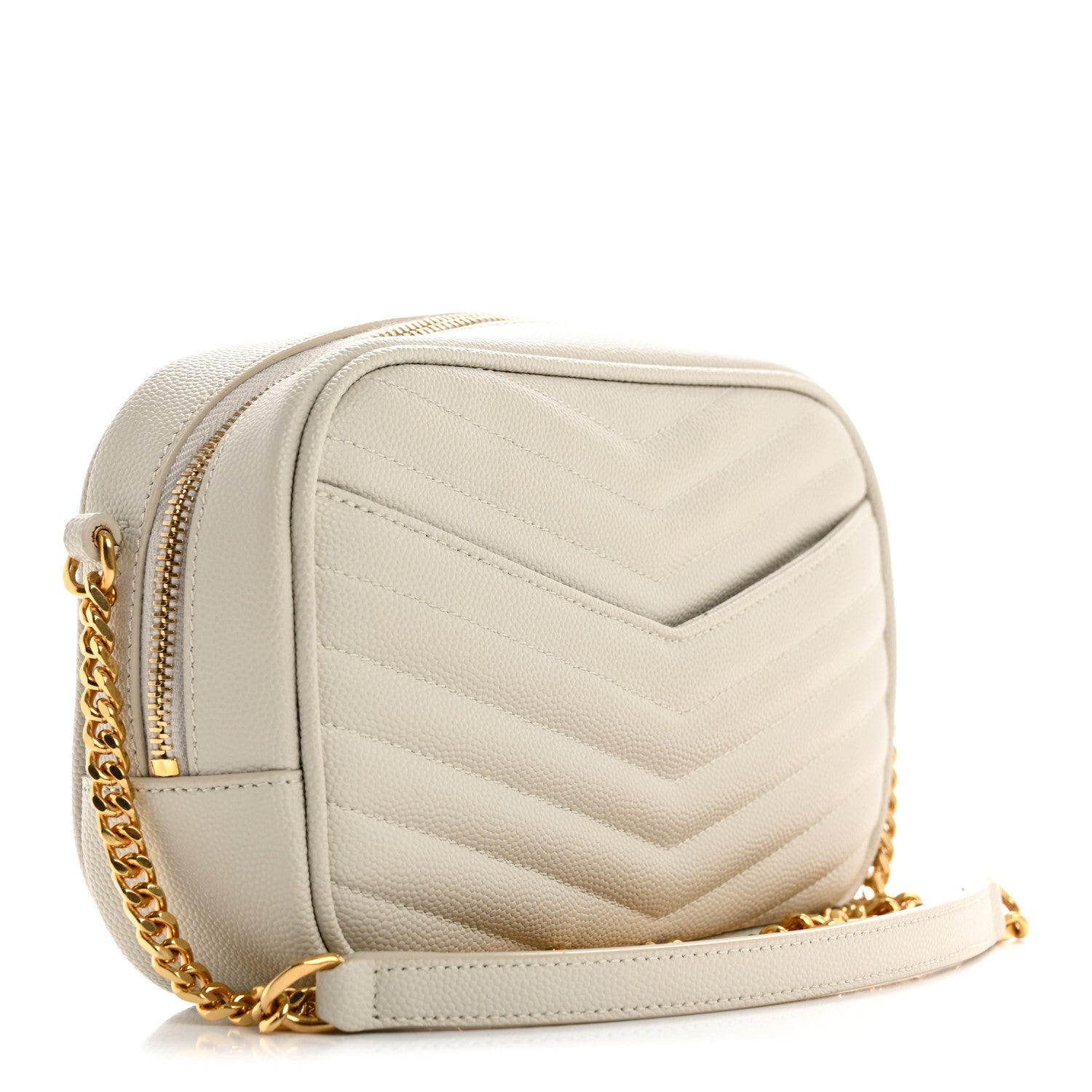 Saint Laurent Grain De Poudre Matelasse Monogram Mini Lou Camera Bag Crema Soft 3 of 10