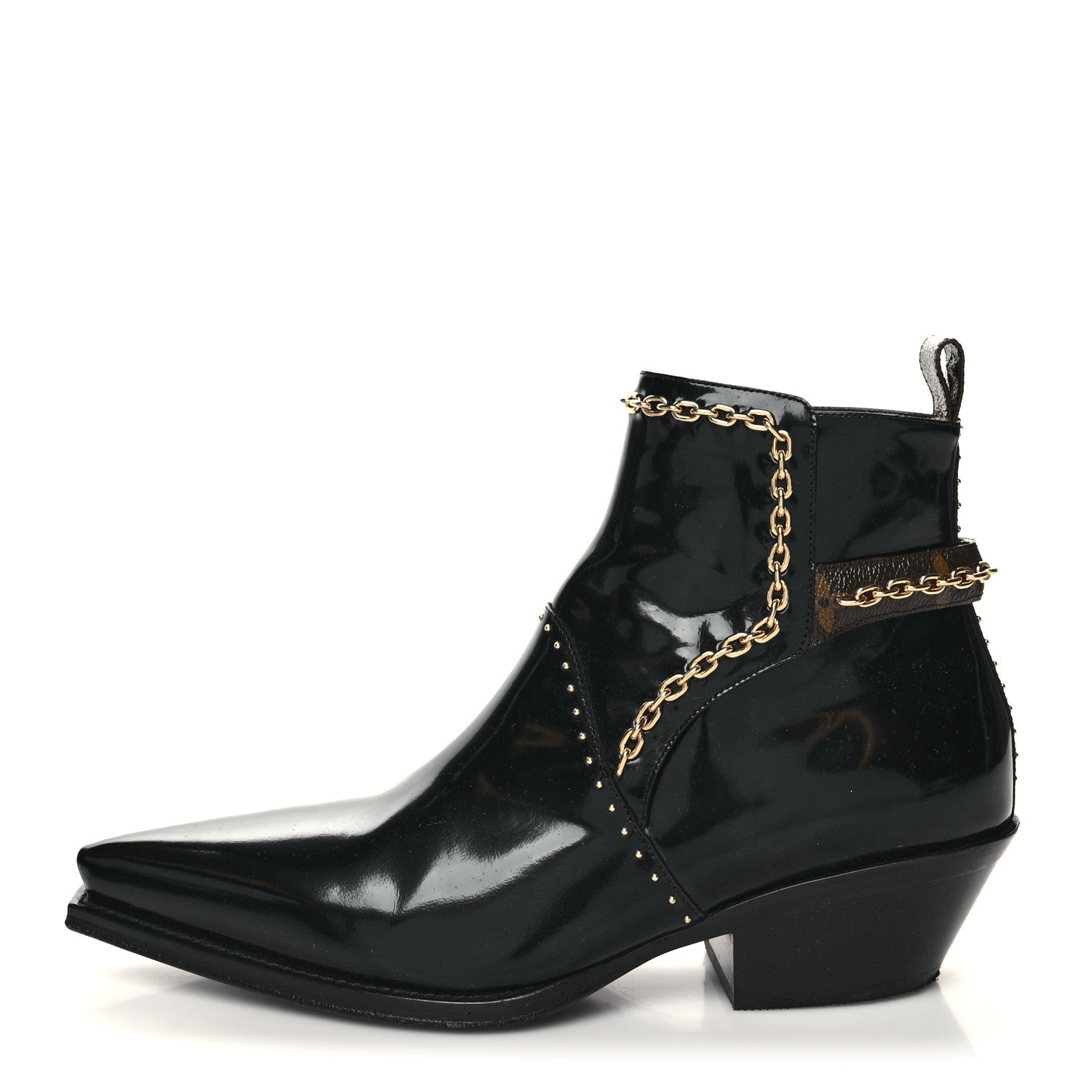 Louis Vuitton Metallic Calfskin Matador Ankle Boots 39.5 Black 1 of 8