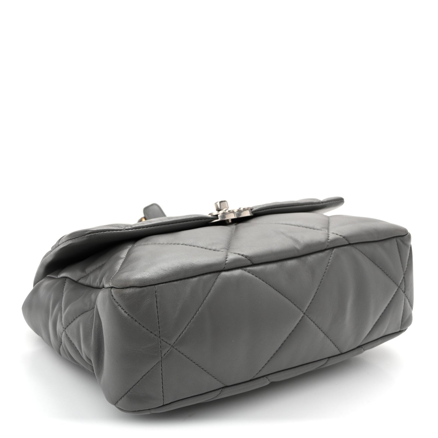 Chanel Lambskin Quilted Large Chanel 19 Flap Dark Grey 4 of 11