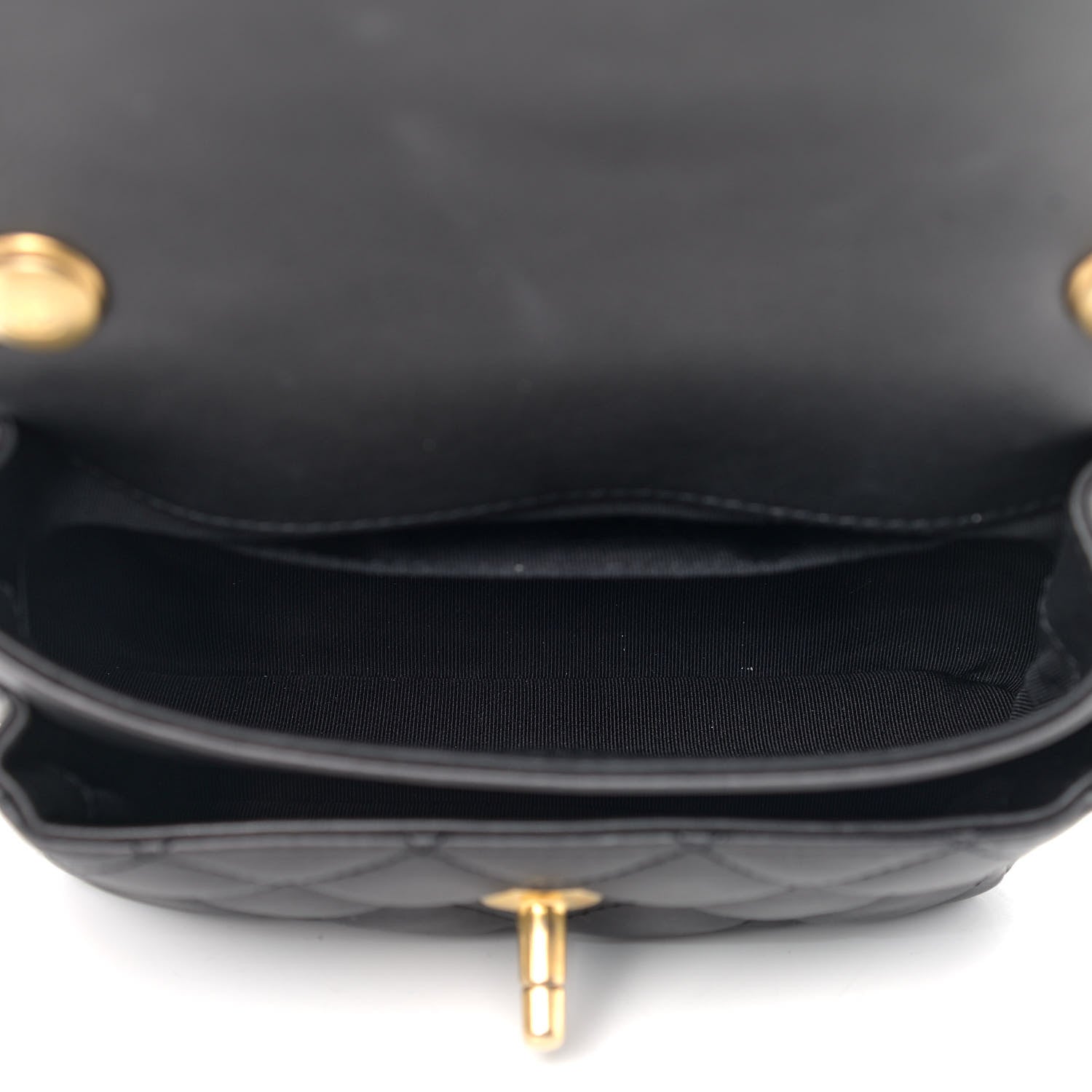 Chanel Calfskin Quilted Top Handle Flap Black 5 of 10