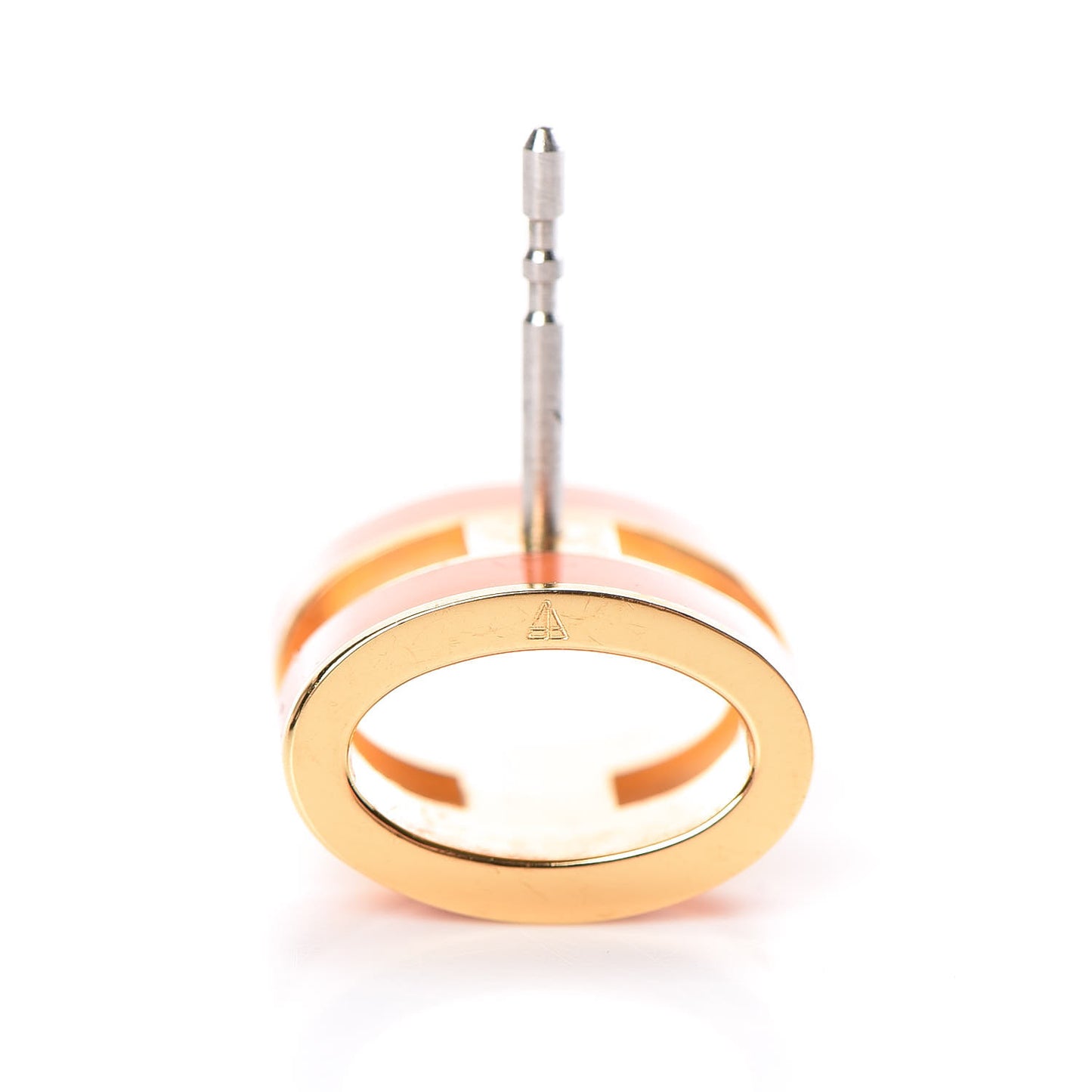 Gold Lacquered Pop H Earrings Orange