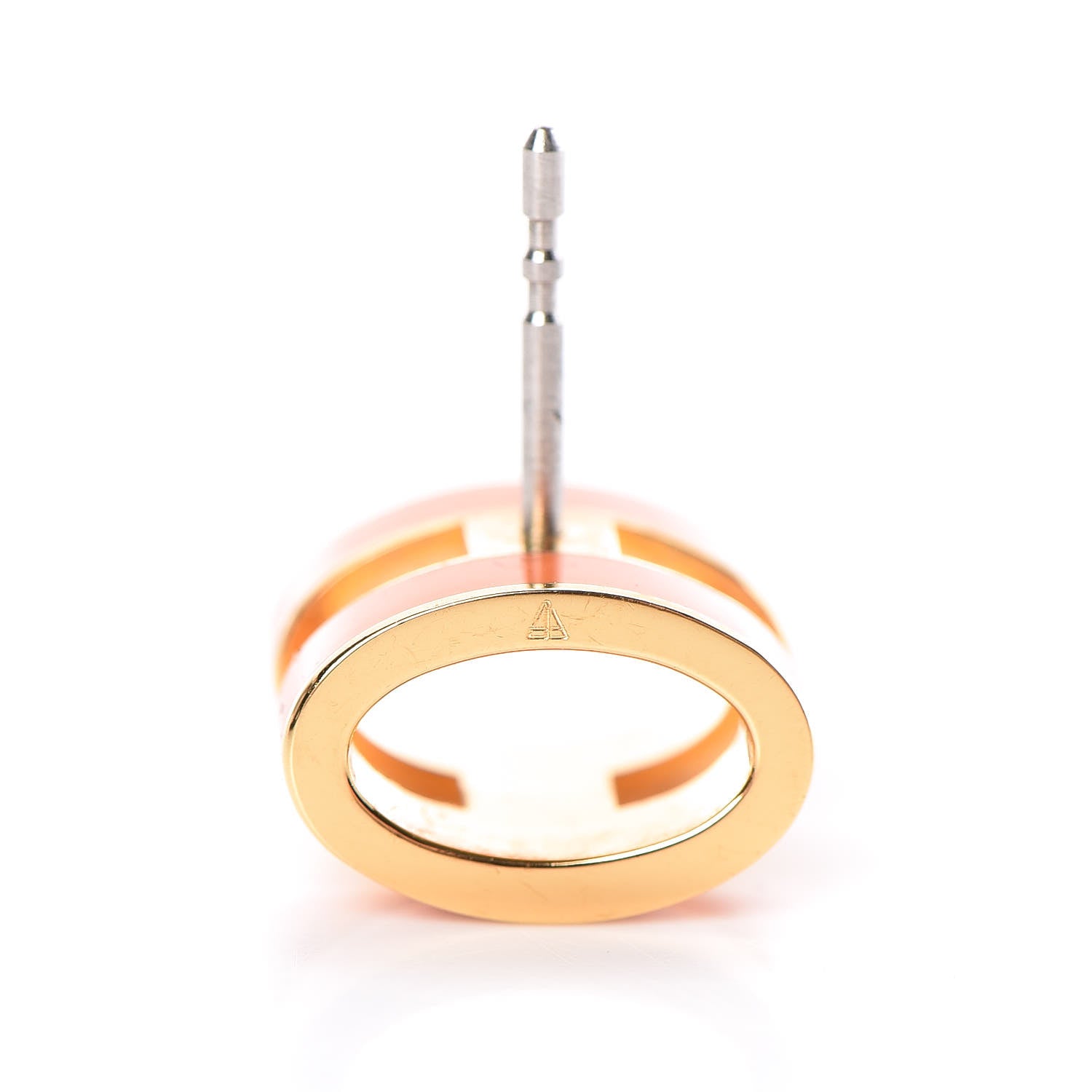 Hermes Gold Lacquered Pop H Earrings Orange 4 of 6
