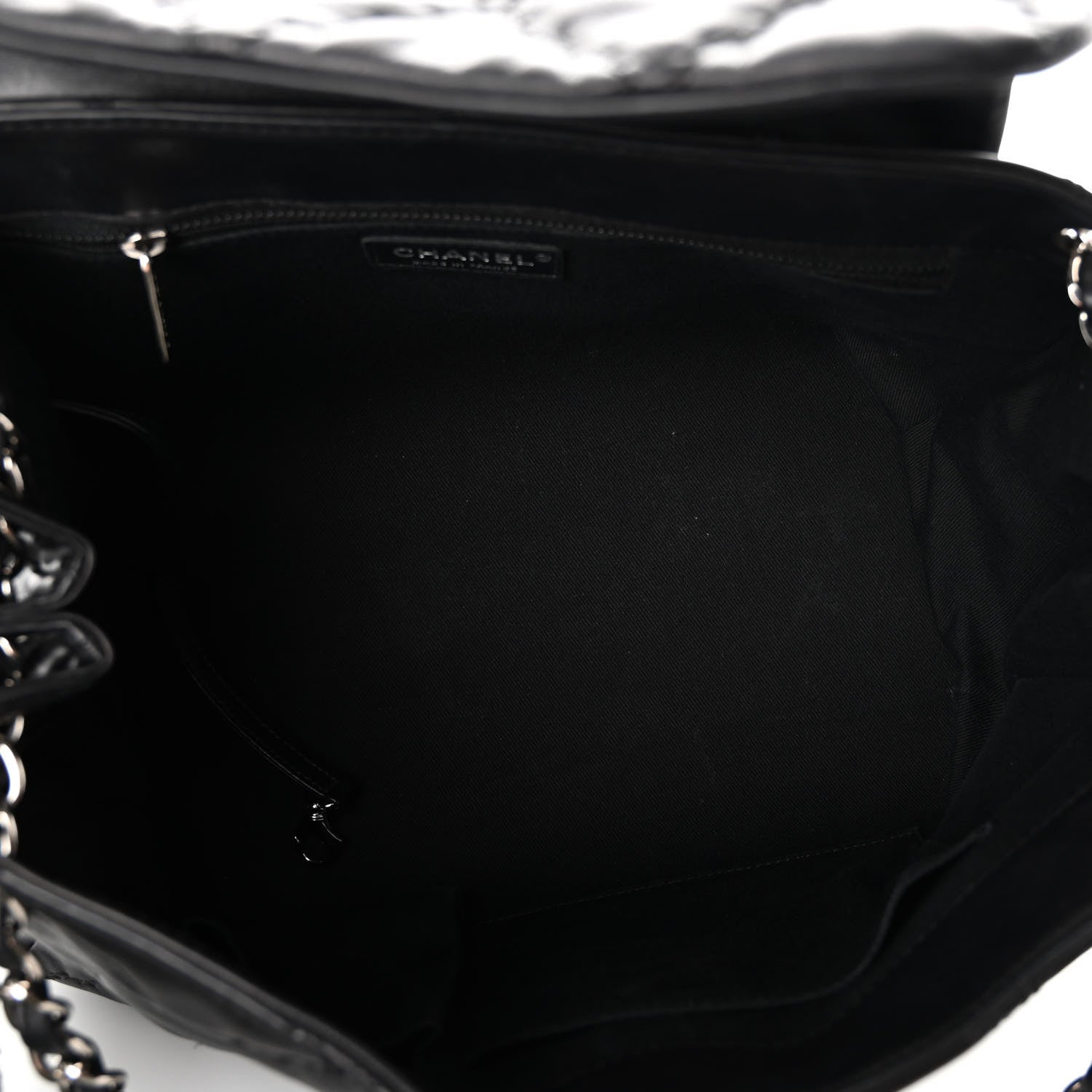 Chanel Calfskin Double Stitch Large Hamptons Flap Bag Black 5 of 10