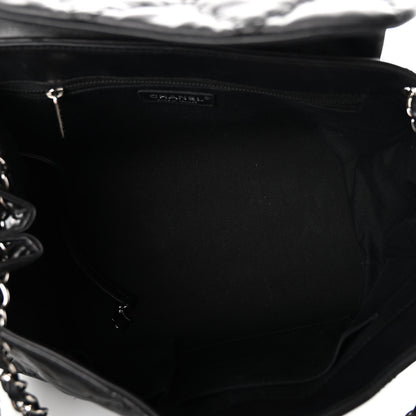 Chanel Calfskin Double Stitch Large Hamptons Flap Bag Black 5 of 10