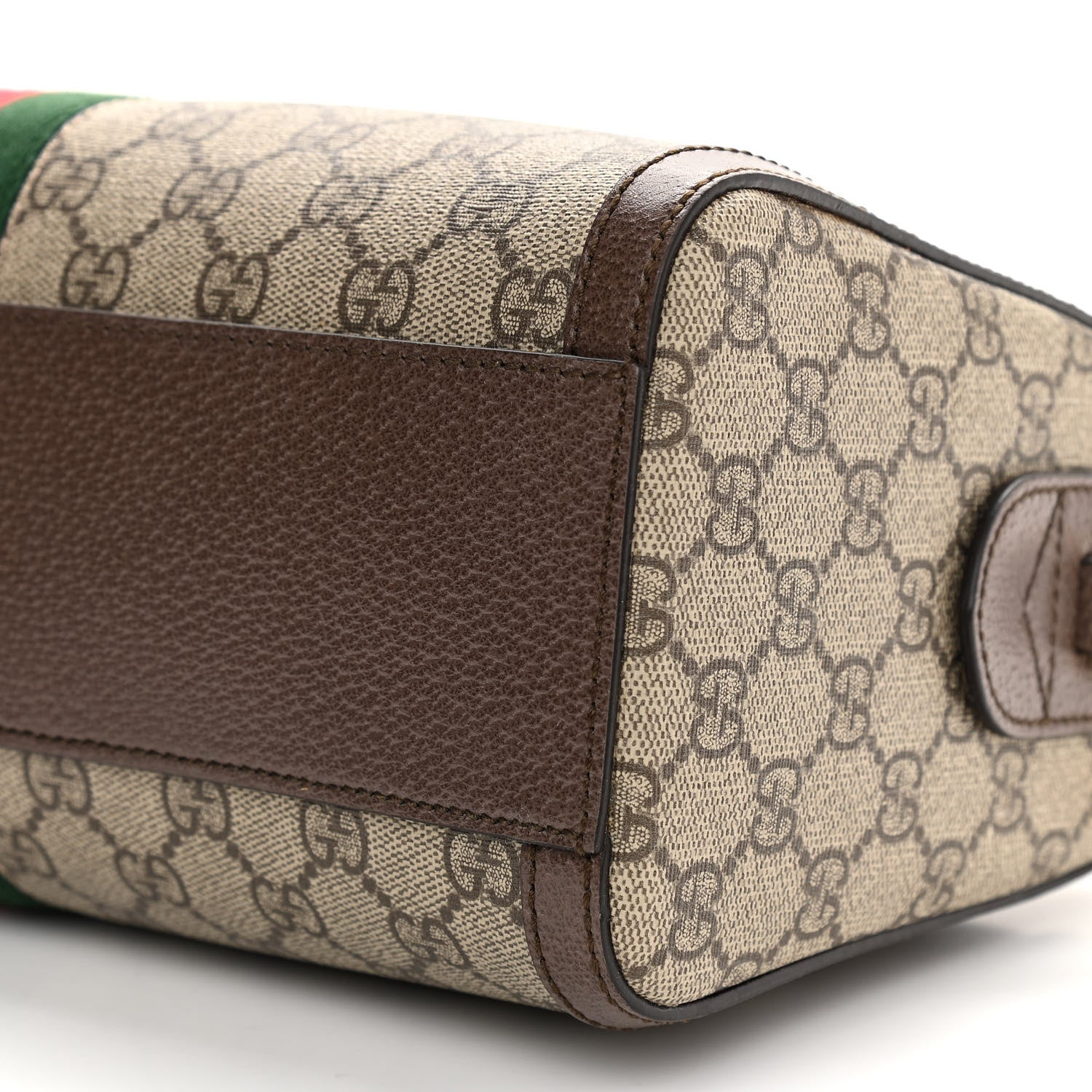 Gucci GG Supreme Monogram Web Medium Ophidia Boston Brown 6 of 10
