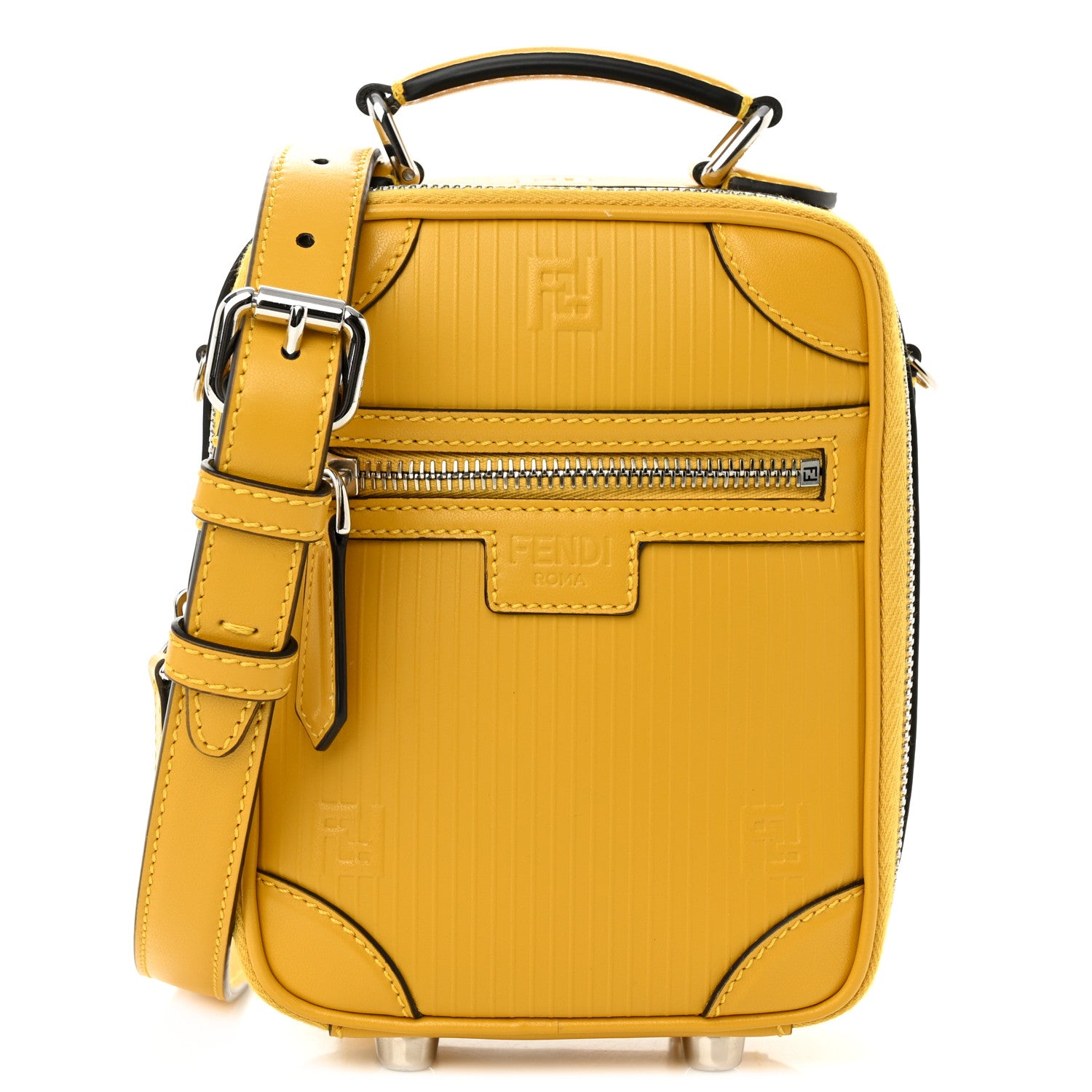 Fendi Vitello Astro Rubber Effect Mini Trolley Bag Sunflower 1 of 10