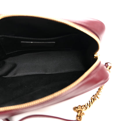 Saint Laurent Lambskin Chevron Quilted Mini Loulou Camera Bag  Rouge Cabernet 5 of 10
