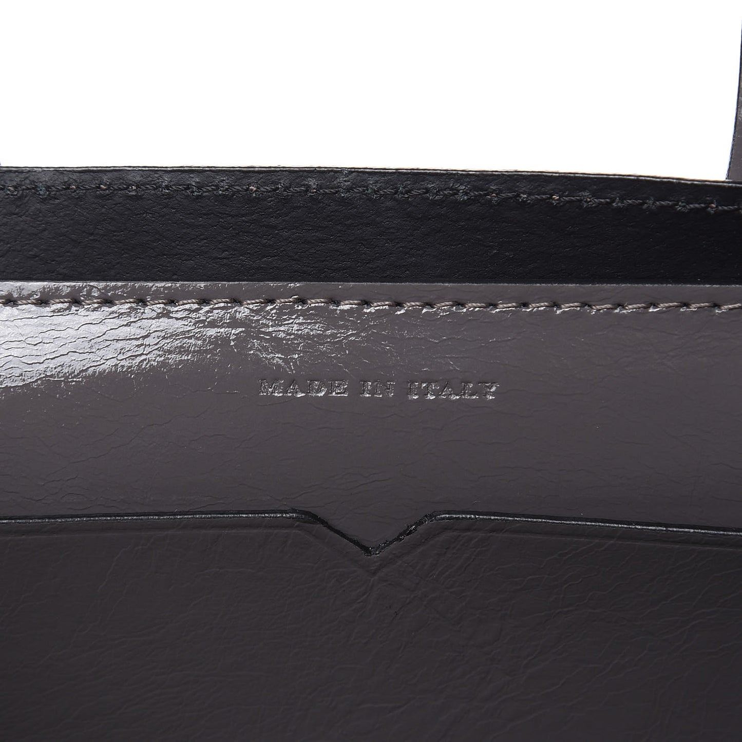 Soft Calfskin Small Banner Tote Sepia Grey