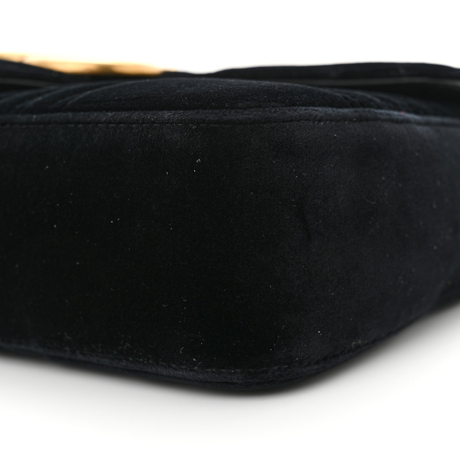 Gucci Velvet Matelasse Medium GG Marmont Shoulder Bag Black 10 of 11