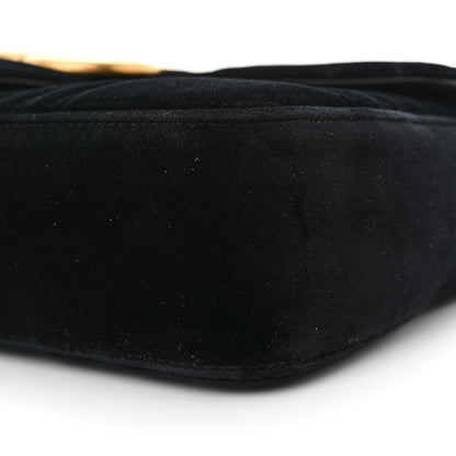 Gucci Velvet Matelasse Medium GG Marmont Shoulder Bag Black 10 of 11