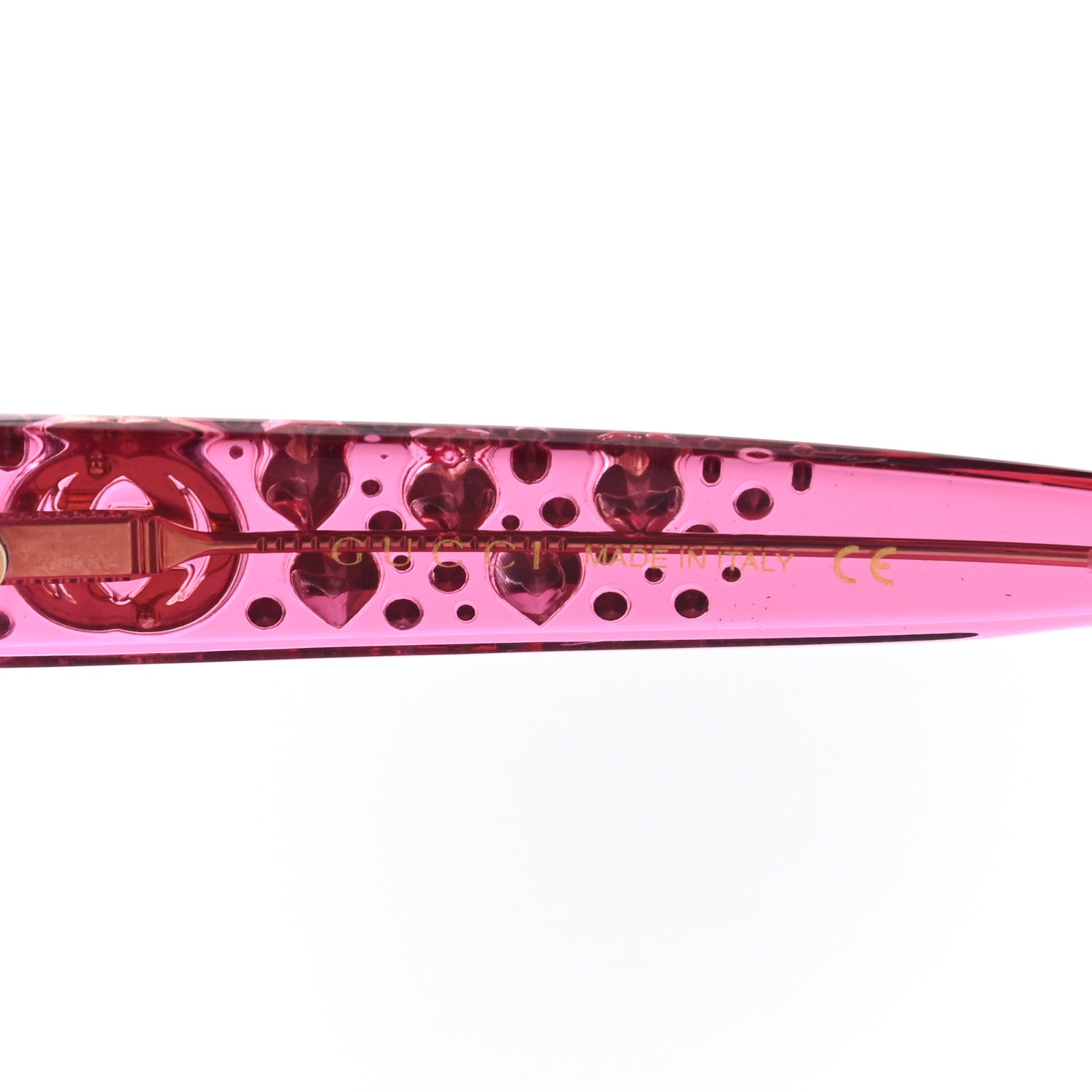 Gucci Acetate Crystal Heart GG0116S Sunglasses Fuchsia 6 of 9