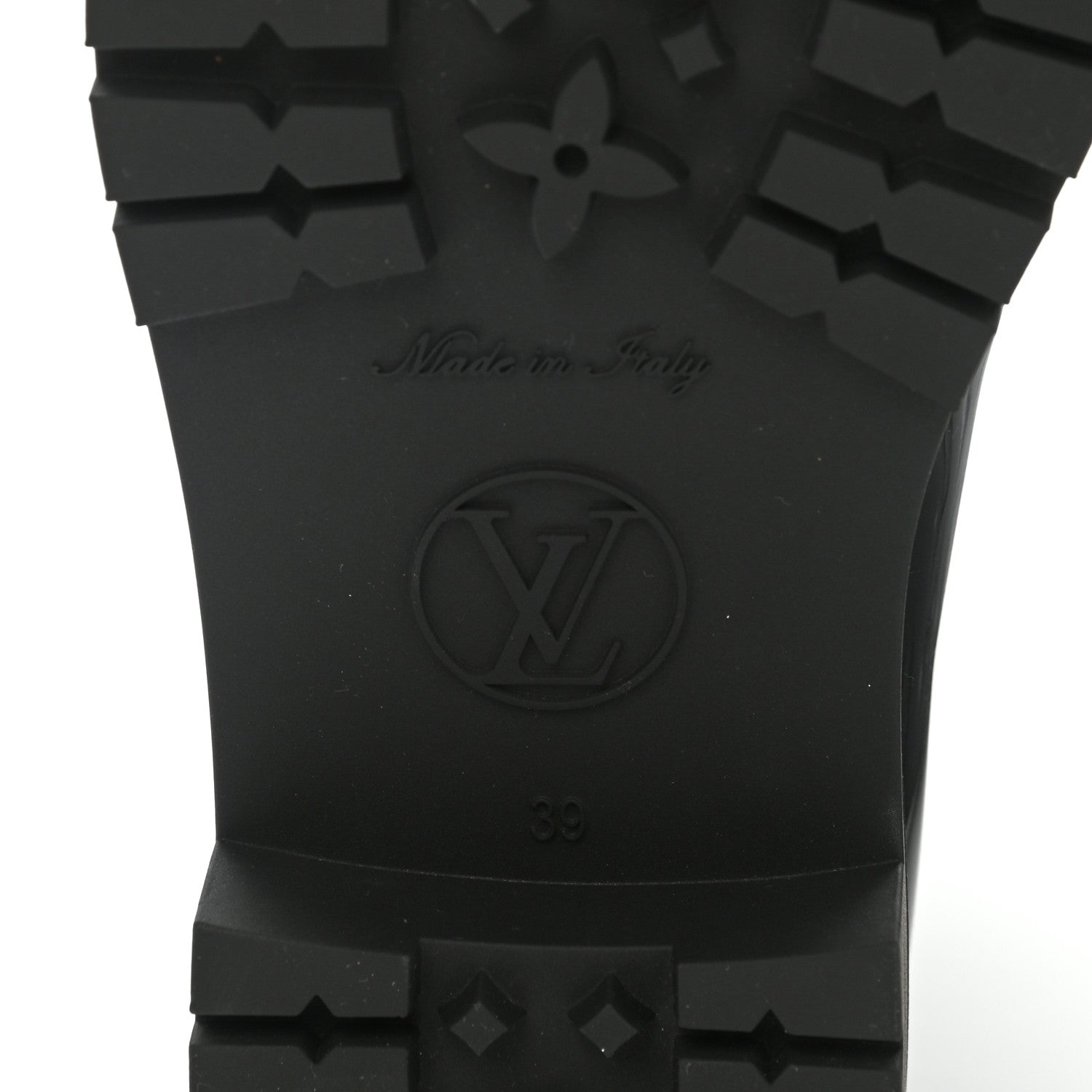 Louis Vuitton Rubber Embossed Monogram Drops Flat Half Boots 39 Black 6 of 7