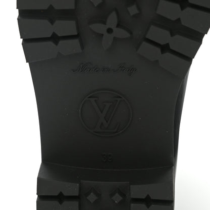 Louis Vuitton Rubber Embossed Monogram Drops Flat Half Boots 39 Black 6 of 7
