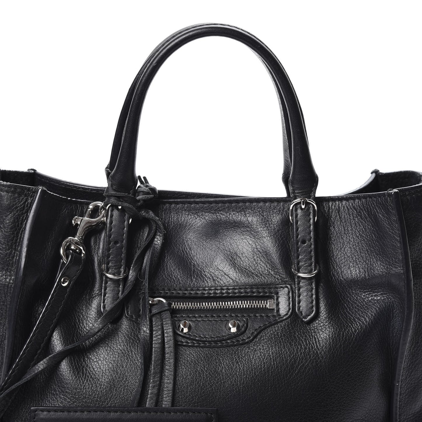 Calfskin Papier Mini A4 Zip Around Tote Black