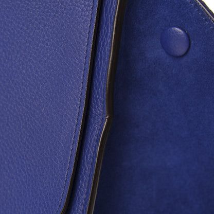 Celine Drummed Calfskin Suede Small Trapeze Indigo 9 of 11