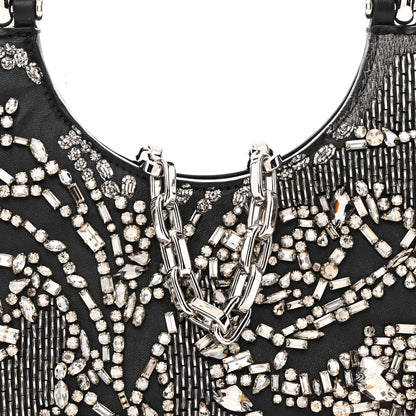 Alexander McQueen Lambskin Embellished Crystal Mini T-Bar Bag Black 7 of 10