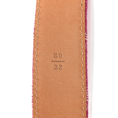 Louis Vuitton Denim Monogram Belt 80 32 Fuchsia 7 of 9