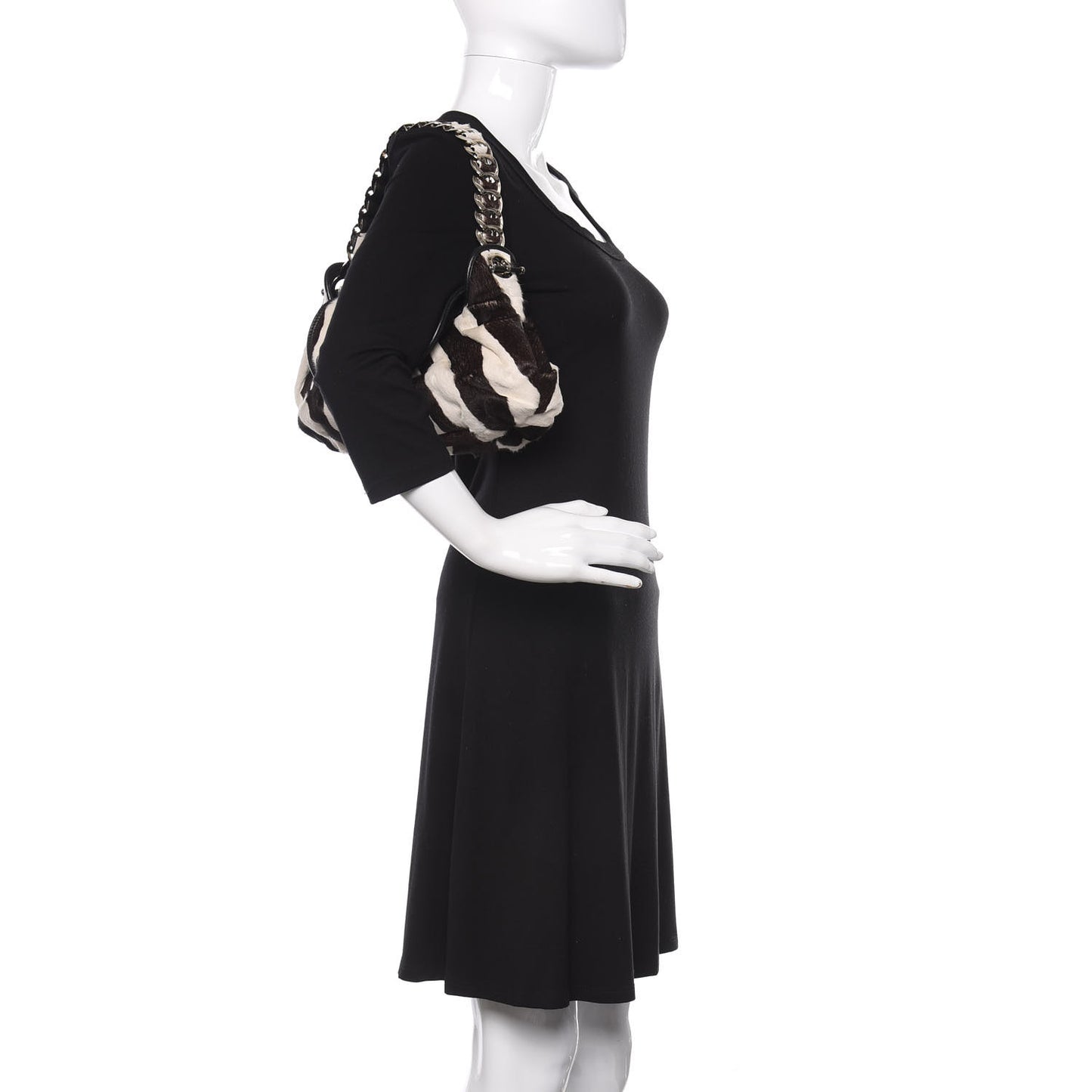 Pony Hair Zebra Print Jazzclub Shoulder Bag