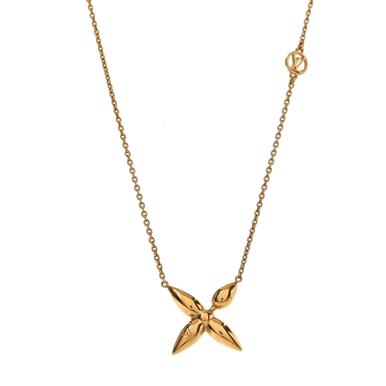Louis Vuitton Metal Louisette Necklace Gold 1 of 5