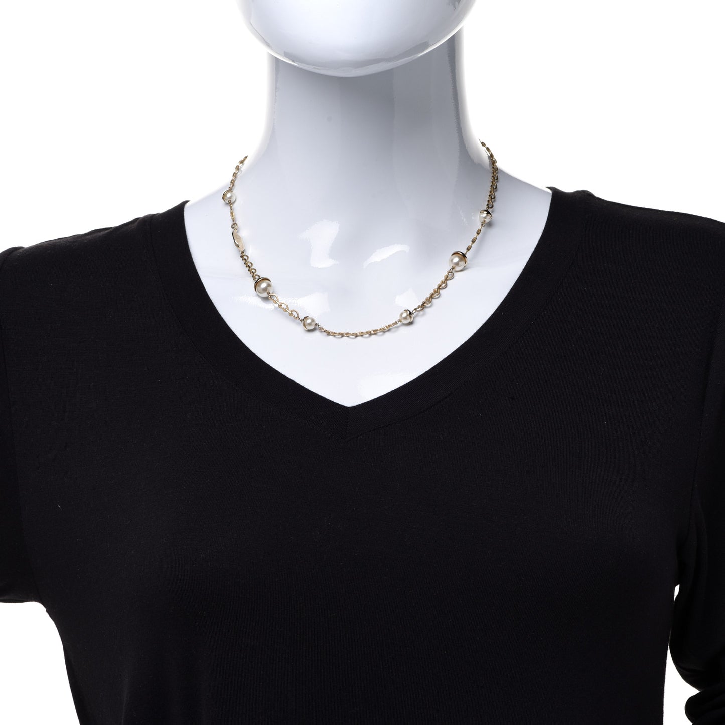 Pearl Mise En Dior Necklace Gold