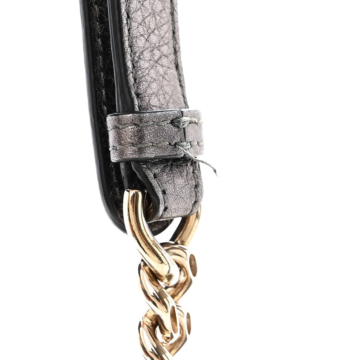 Metallic Grained Calfskin Small Diorama Flap Bag Gunmetal Grey