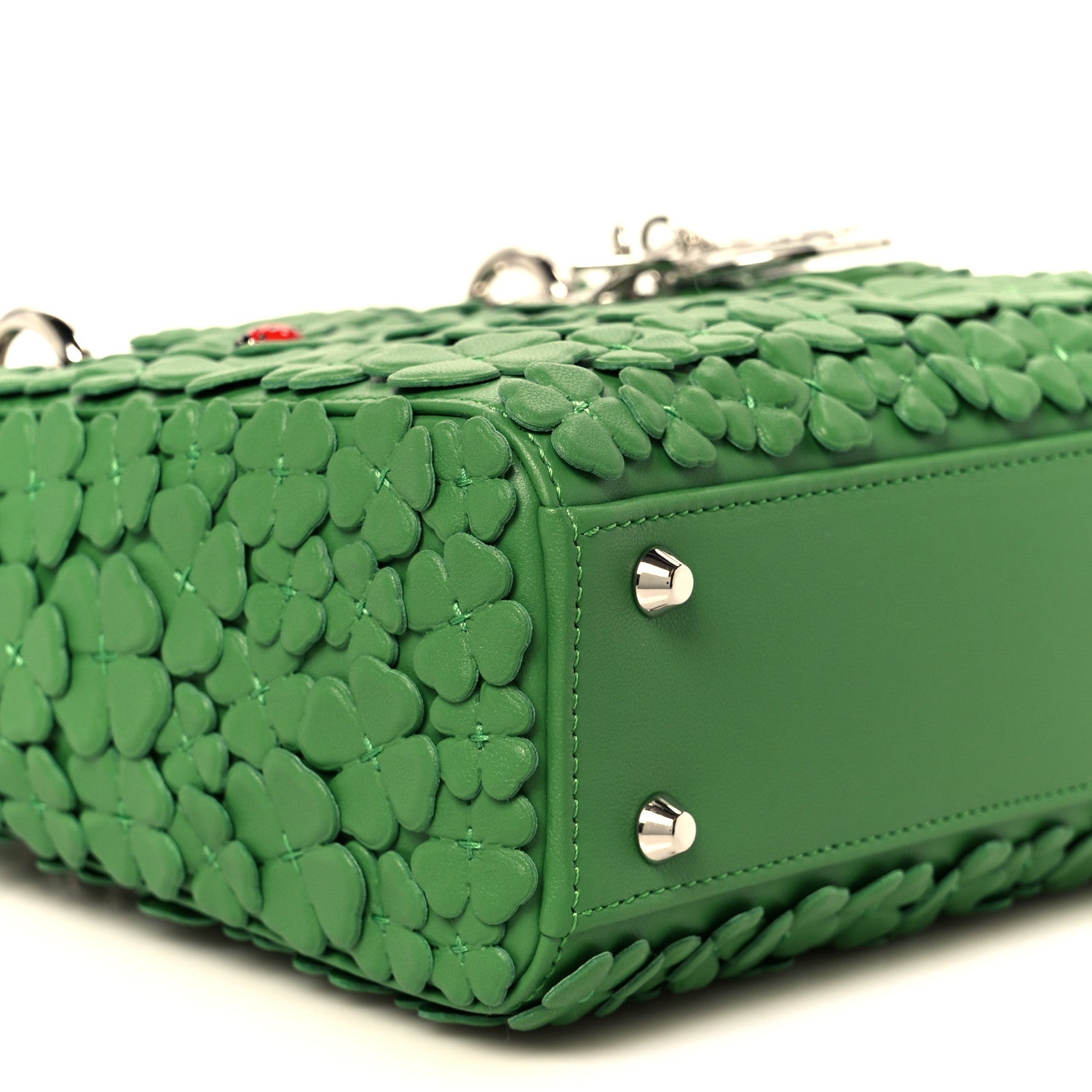 Christian Dior Lambskin Clover Allover Embroidered Mini Lady Dior