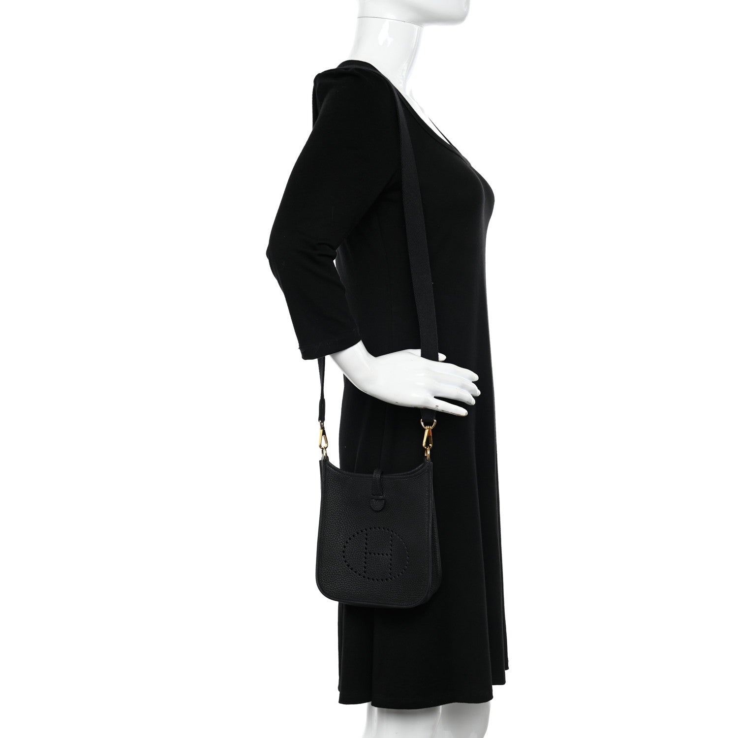 Hermes Taurillon Clemence Evelyne TPM Black 2 of 11