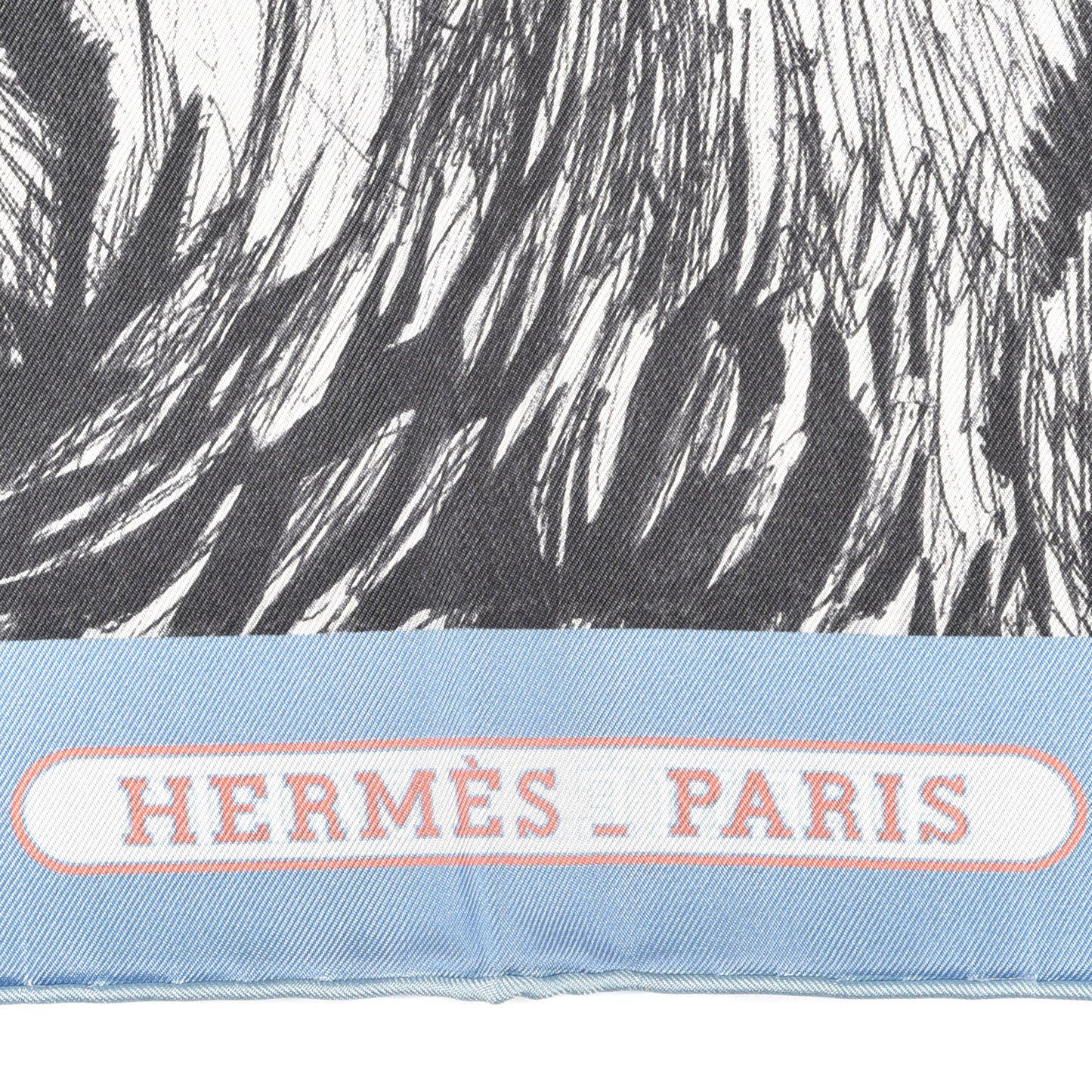 Silk Tigre Royal Double Face Scarf 90 Ciel Multicolor