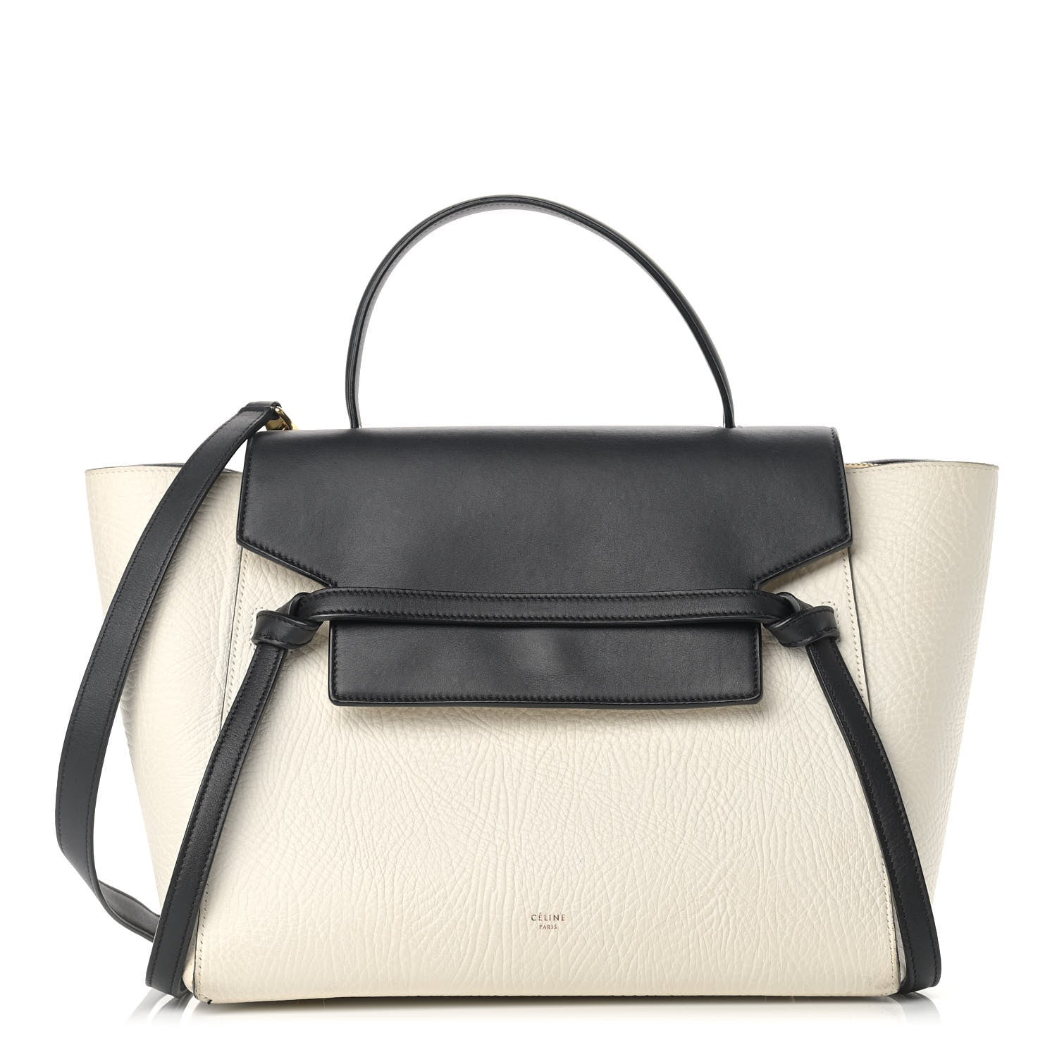 Celine Bullhide Mini Belt Bag Black White 1 of 19