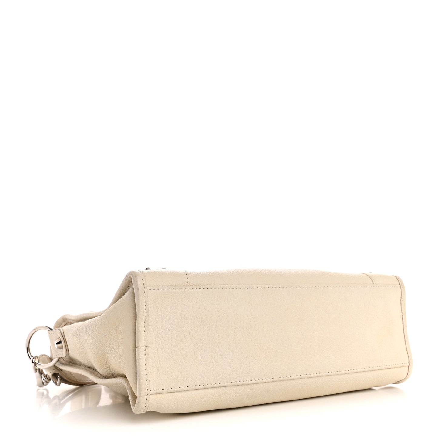 Chevre Silver Metallic Edge Hardware S City Blanc Neige