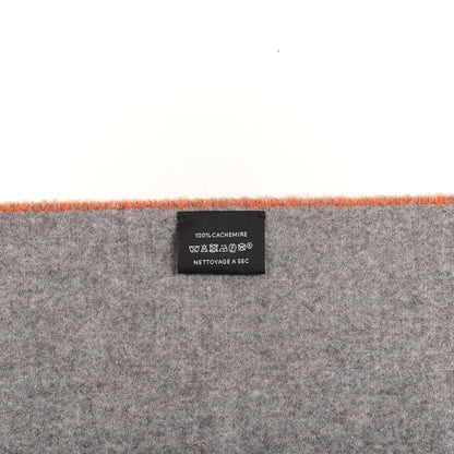Hermes Cashmere Casaque Chevron Muffler Geranium Gris Flanelle 3 of 4
