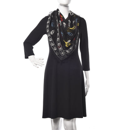 Alexander McQueen Silk Chiffon Skull Scarf Black Multicolor 2 of 4