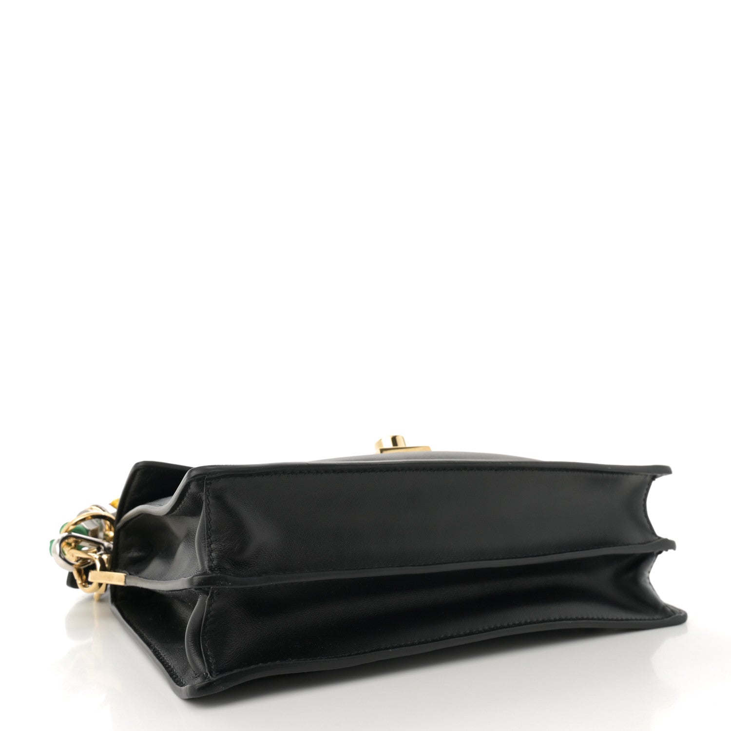 Prada Calfskin Soft Sound Charms Shoulder Bag Black 4 of 14