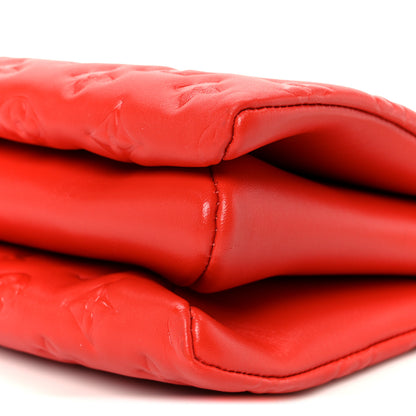 Louis Vuitton Lambskin Embossed Monogram Coussin PM Red 10 of 10