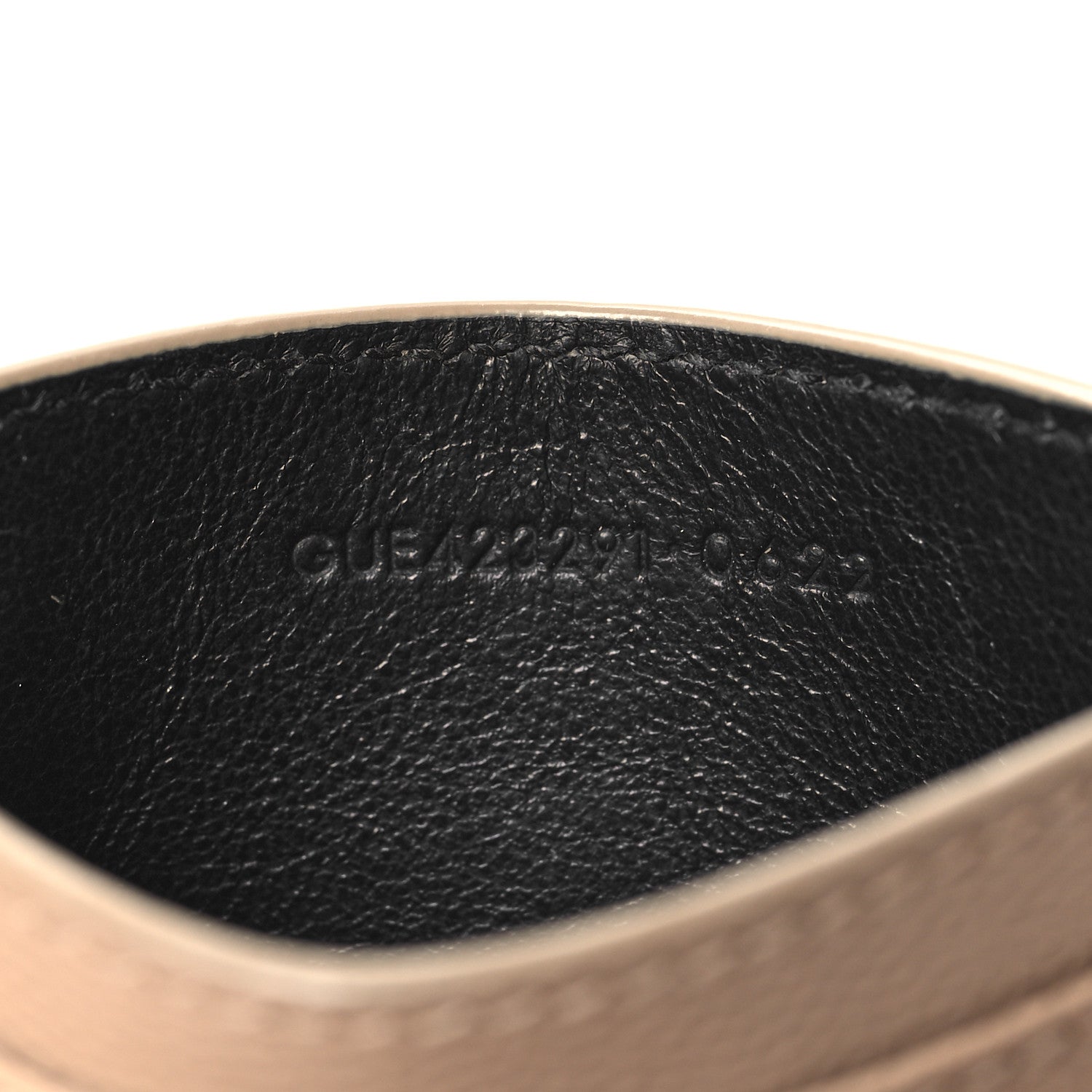 Saint Laurent Grain De Poudre Matelasse Chevron Monogram Credit Card Case Sea Salt 7 of 10