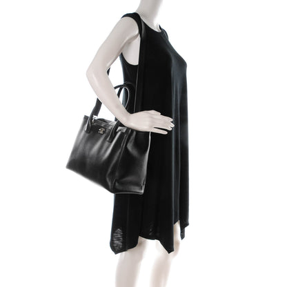 Chanel Calfskin Cerf Executive Shopper Tote Black 2 of 8