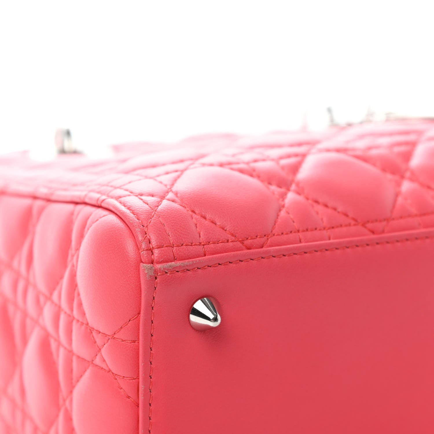 Christian Dior Lambskin Cannage Medium Lady Dior Coral 5 of 5