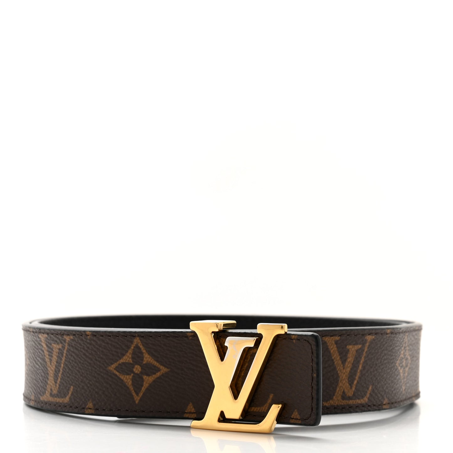 Calfskin Monogram 30mm LV Initiales Reversible Belt  90 36 Black
