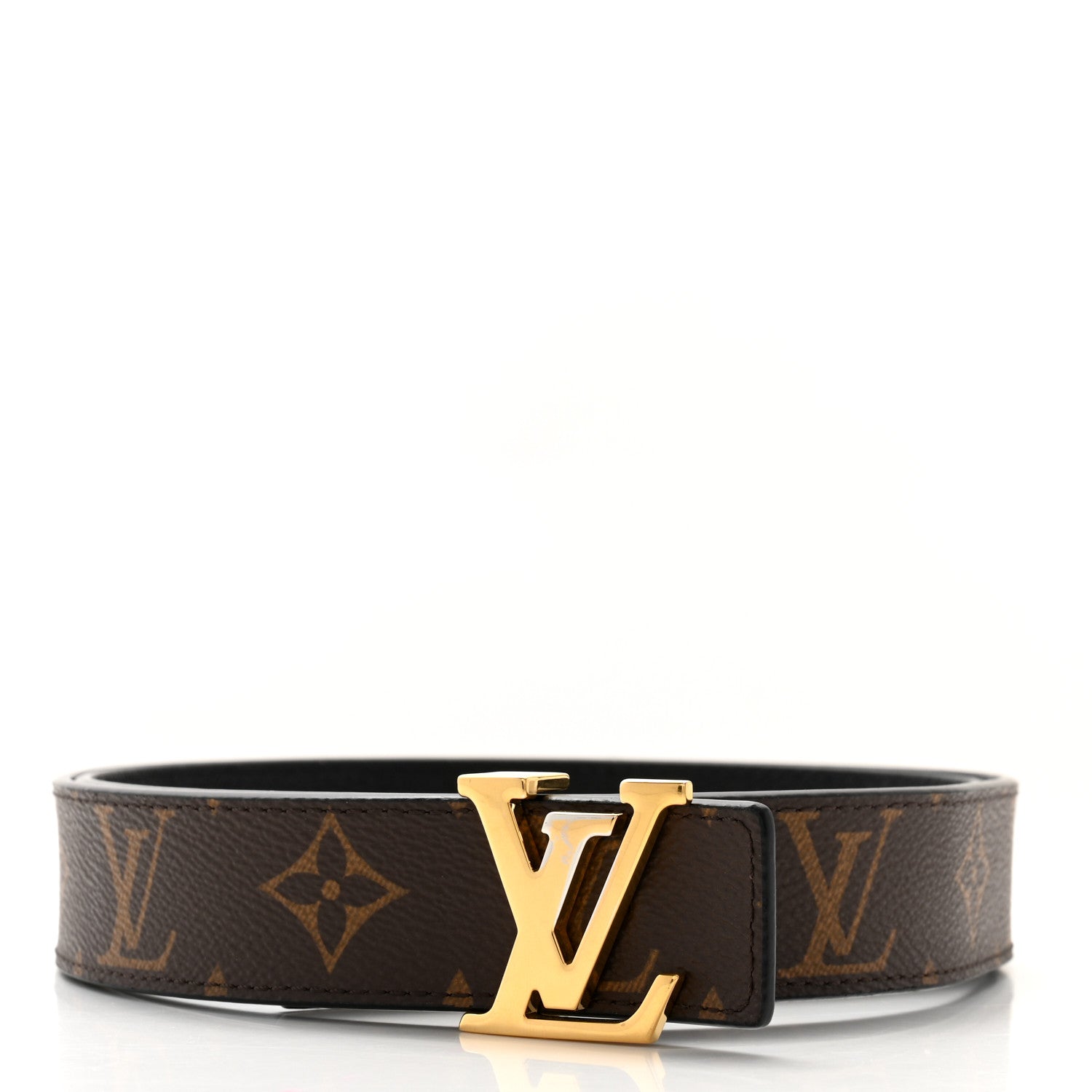 Louis Vuitton Calfskin Monogram 30mm LV Initiales Reversible Belt  90 36 Black 2 of 7
