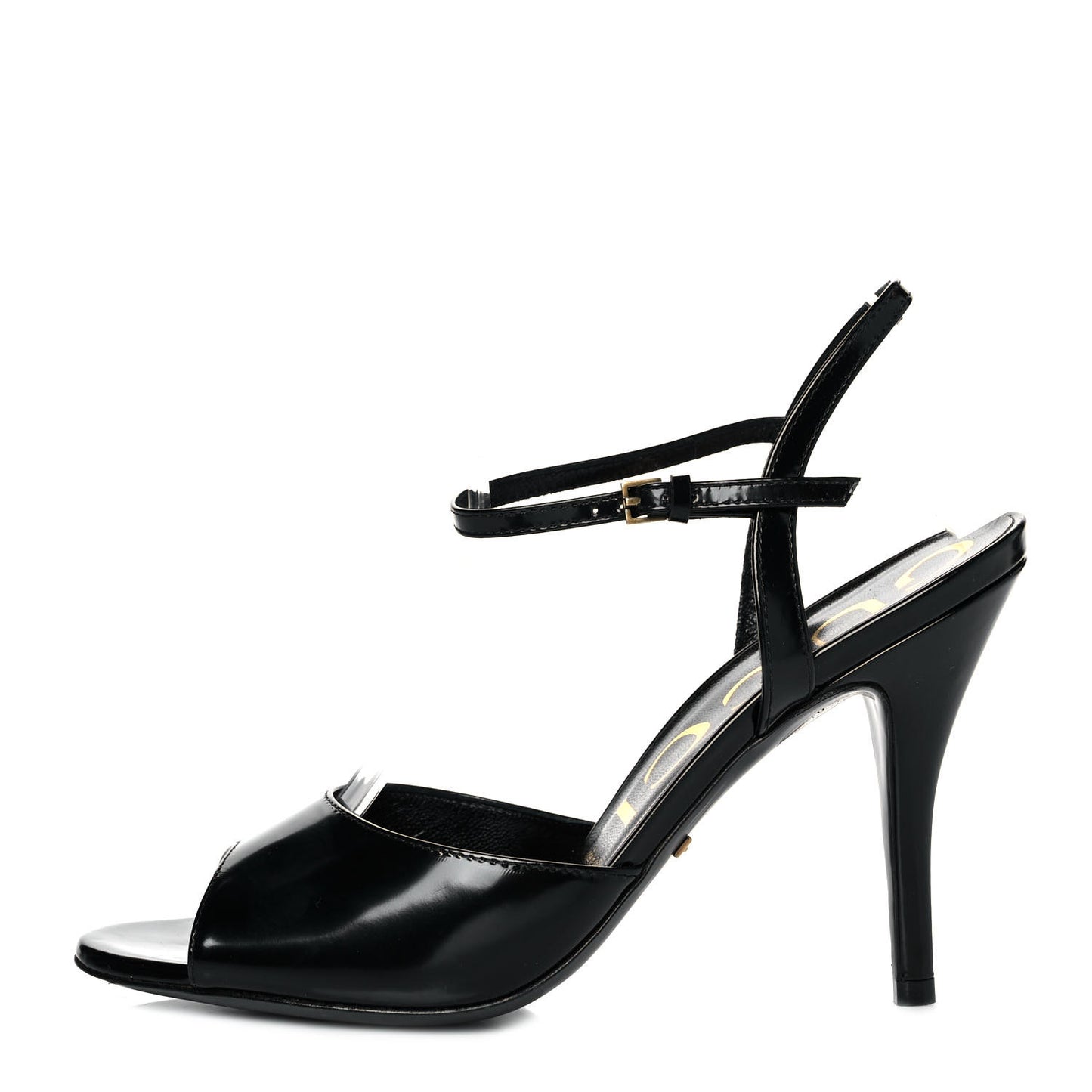 Regent Calfskin Peep Toe Sandals 37 Black