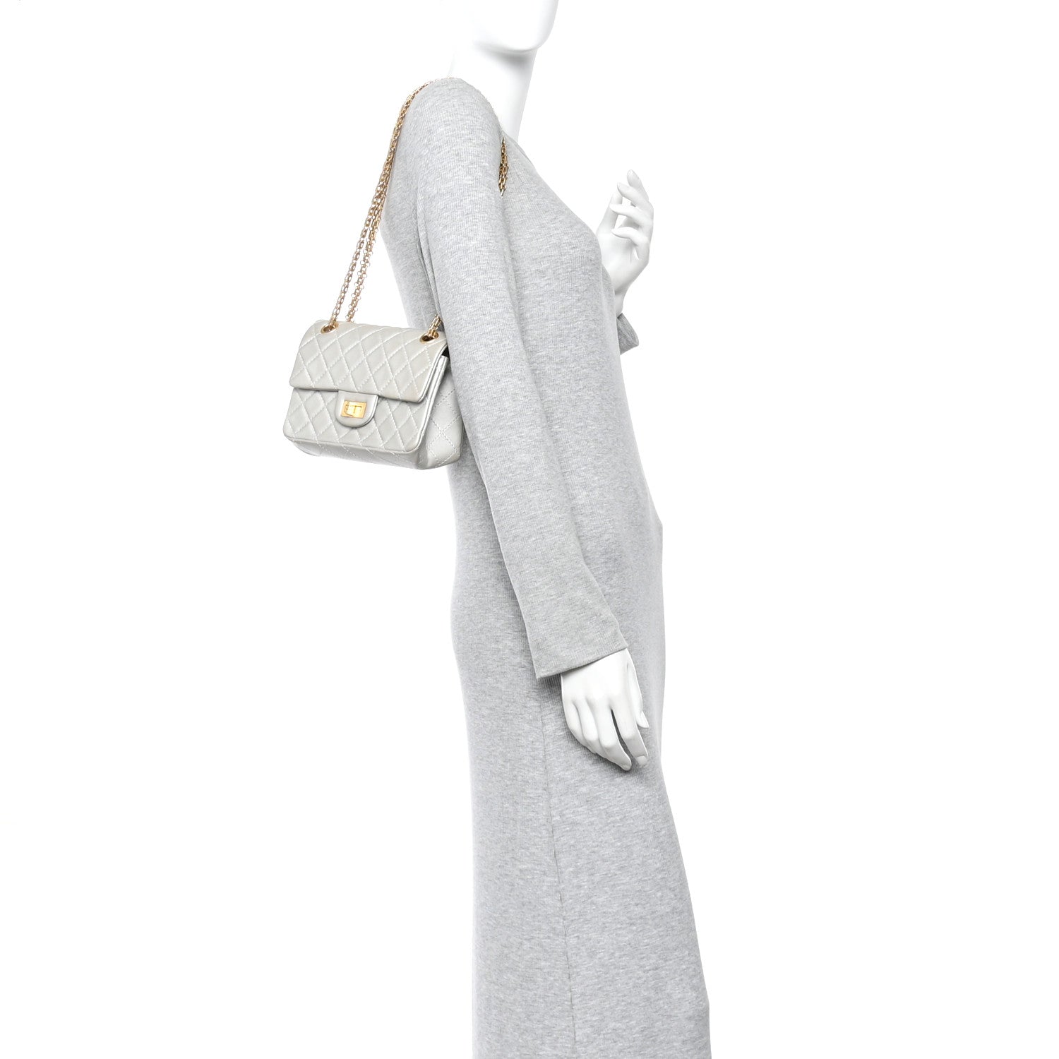 Chanel Metallic Goatskin Quilted 2.55 Reissue Mini Flap Silver 2 of 14