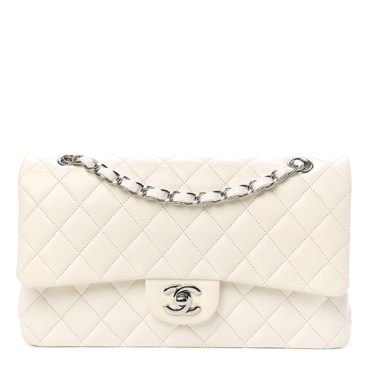 Chanel Lambskin Quilted Medium Double Flap White 1 of 11