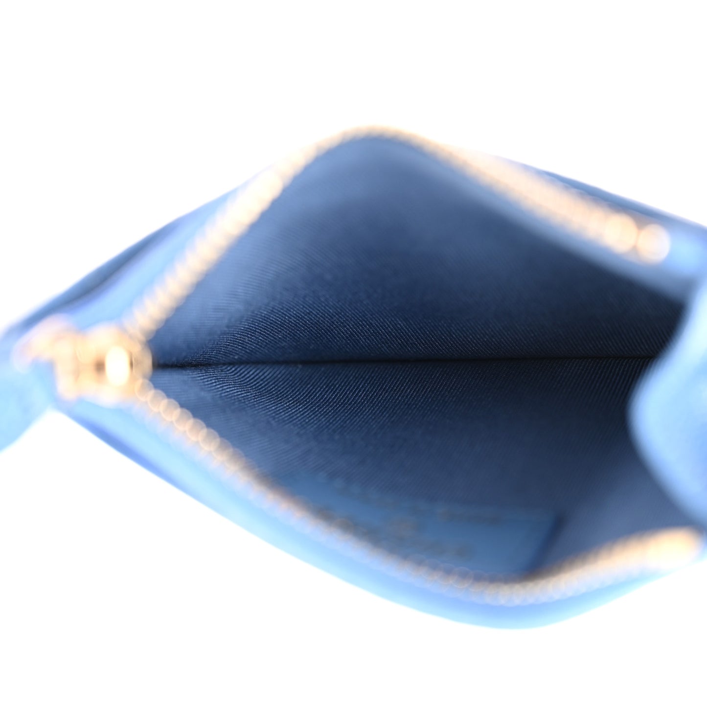 Caviar Quilted CC Zip Card Holder Blue