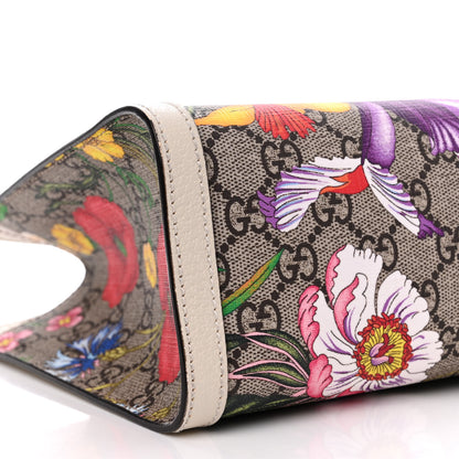 Gucci GG Supreme Monogram Flora Textured Calfskin Small Padlock Tote Beige Ebony Multicolor Mystic White 10 of 12