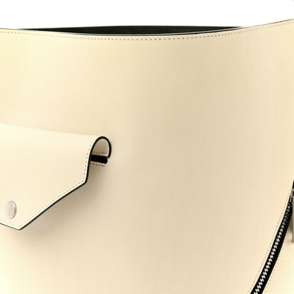 Celine Natural Calfskin Biker Bucket Shoulder Bag White Dark Green 8 of 15