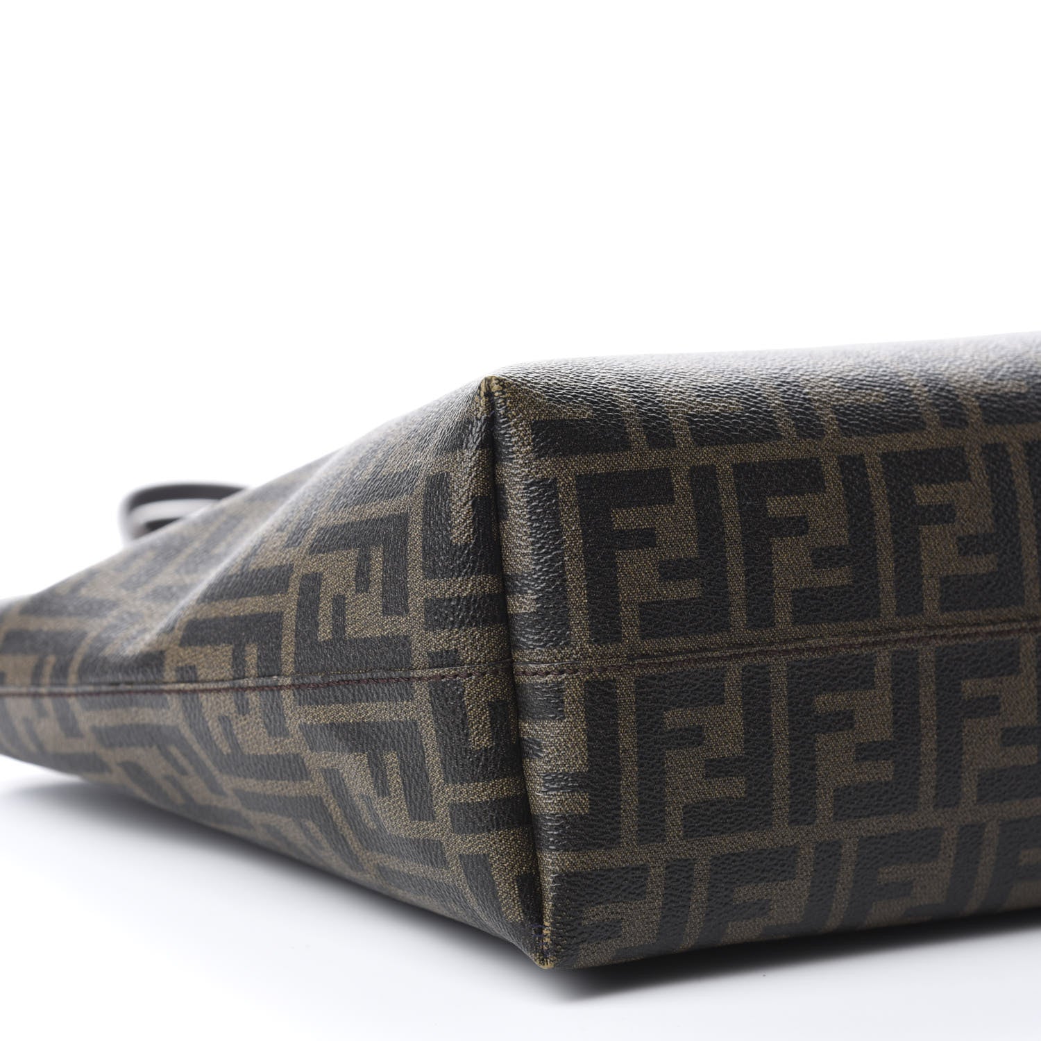 Fendi Zucca Spalmati Small Roll Tote Tobacco Blue 6 of 13