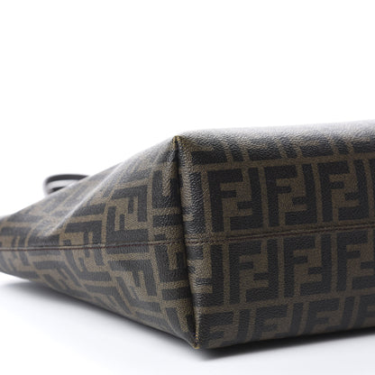 Fendi Zucca Spalmati Small Roll Tote Tobacco Blue 6 of 13