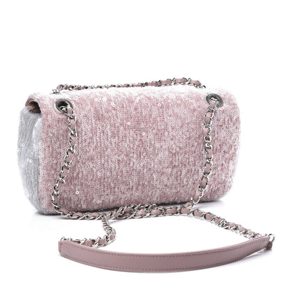 Chanel Sequin Mini Waterfall Flap Pink Blue Yellow 2 of 9
